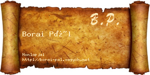 Borai Pál névjegykártya