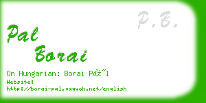 pal borai business card